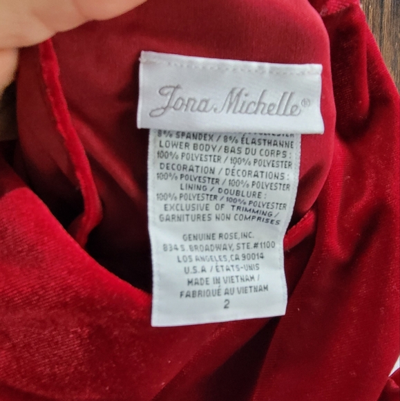 Jona Michelle Toddler Girl Special Occasion Dress Embroidery Red Wine White Sz 2 - Picture 9 of 13